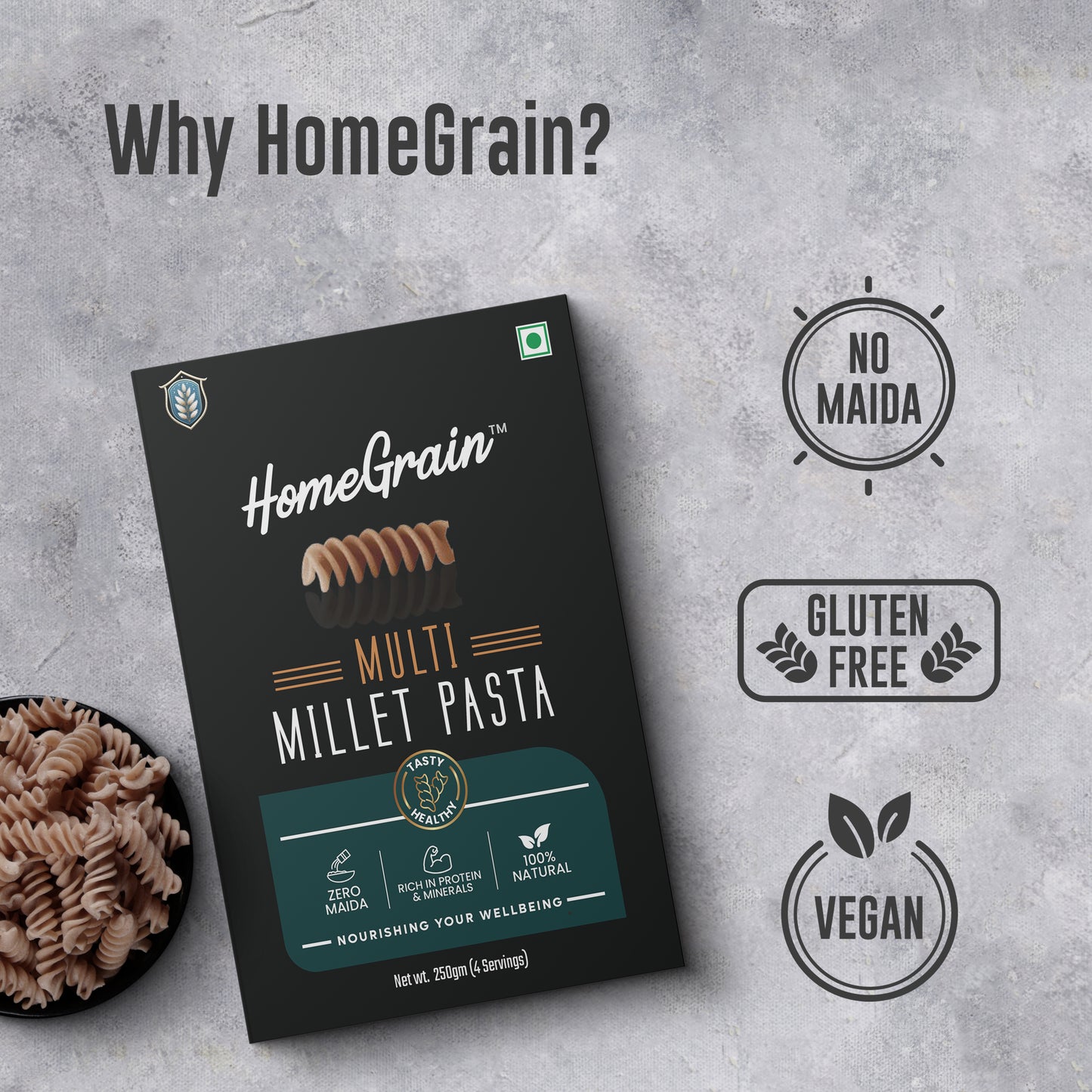 healthy multi millet pasta